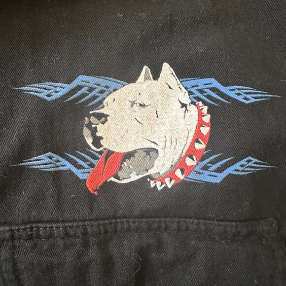 Coast Mens Fringe Vest Pitbull‎ Dog Motorcycle Button Down Sleeveless Black XL - Picture 4 of 8